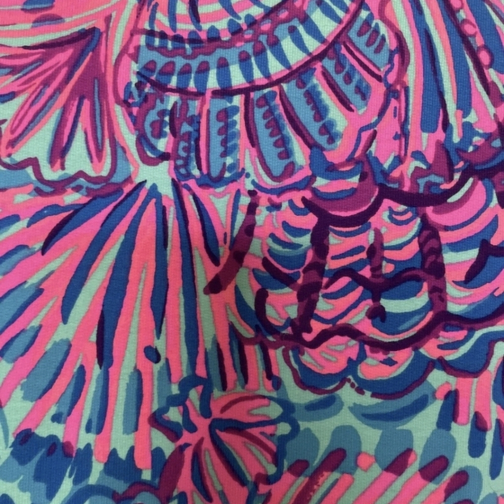 Lilly Pulitzer Medium Ports Dress In Turquoise Oasis Shelleidoscope Long Sleeves - Picture 11 of 11